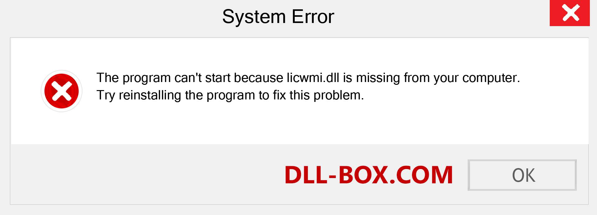  licwmi.dll file is missing?. Download for Windows 7, 8, 10 - Fix  licwmi dll Missing Error on Windows, photos, images