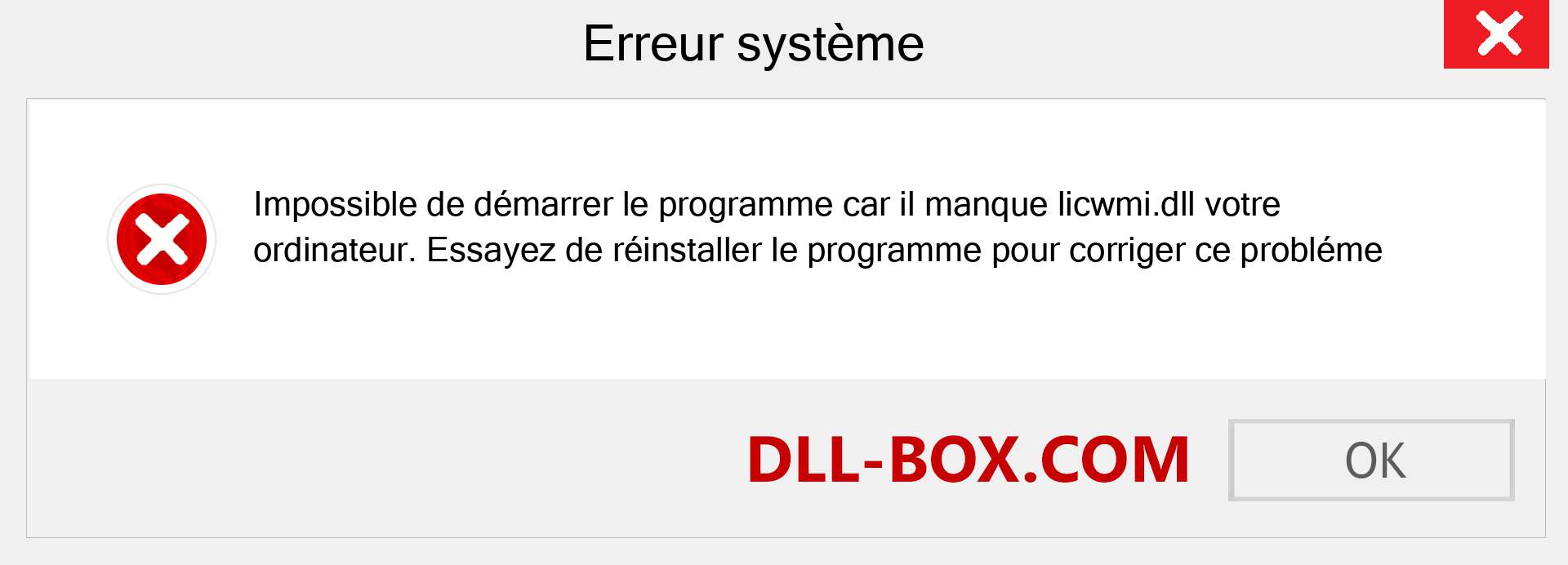 Le fichier licwmi.dll est manquant ?. Télécharger pour Windows 7, 8, 10 - Correction de l'erreur manquante licwmi dll sur Windows, photos, images